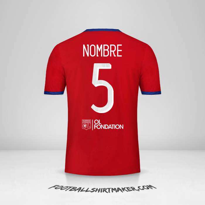Jersey Olympique Lyon Cup 2019/20 Tercera -  nombre - 5