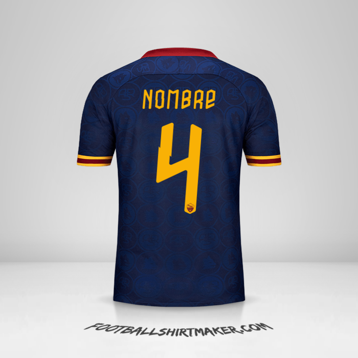 Camiseta AS Roma Cup 2019/20 Tercera -  nombre - 4