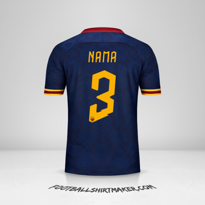 Jersey AS Roma Cup 2019/20 Ketiga -  nama - 3