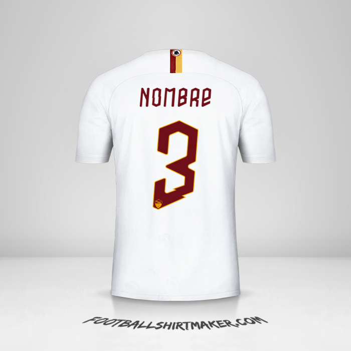 Jersey AS Roma Cup 2019/20 Visita -  nombre - 3