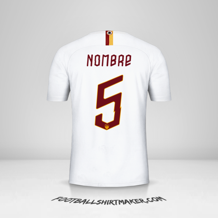 Jersey AS Roma Cup 2019/20 Visita -  nombre - 5