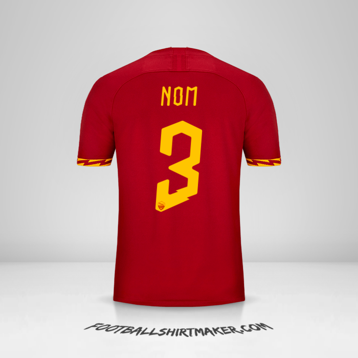 Maillot AS Roma Cup 2019/20 -  nom - 3
