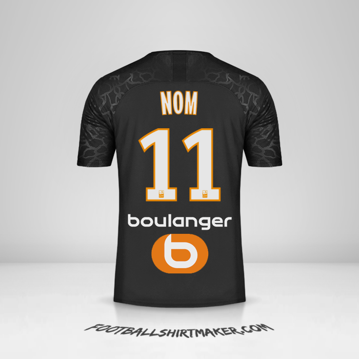 Maillot Olympique de Marseille 2019/20 Troisième -  nom - 11