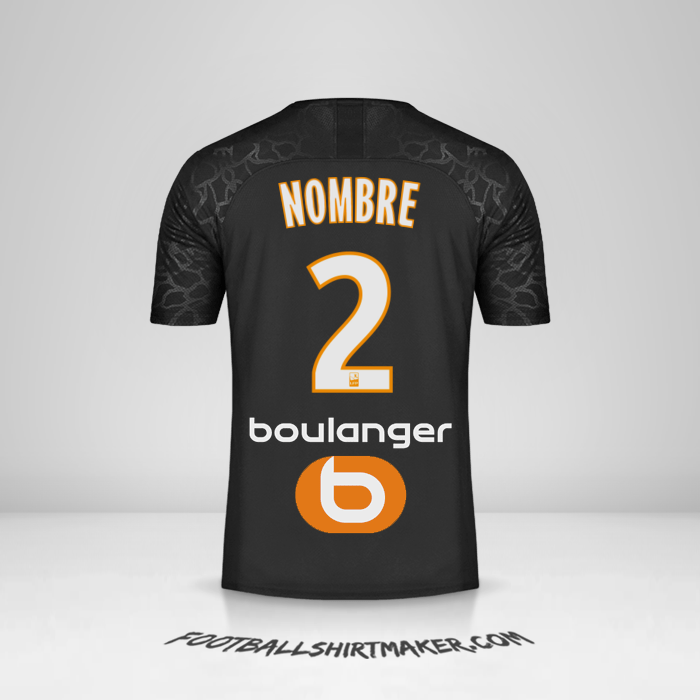 Jersey Olympique de Marseille 2019/20 Tercera -  nombre - 2