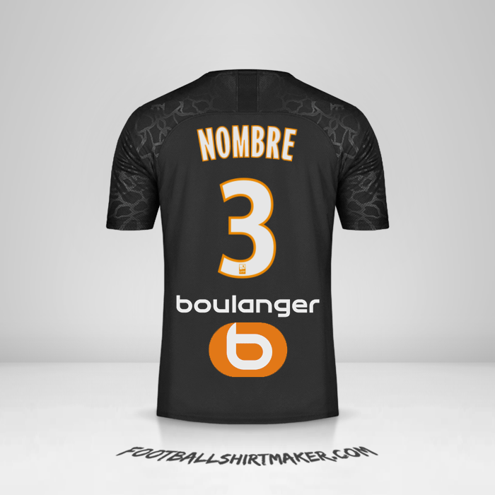 Camiseta Olympique de Marseille 2019/20 Tercera -  nombre - 3