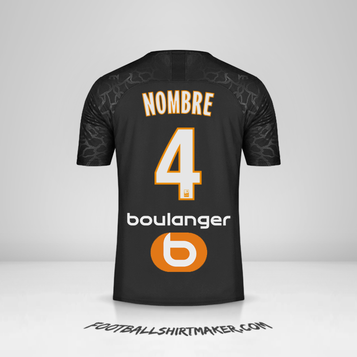Camiseta Olympique de Marseille 2019/20 Tercera -  nombre - 4