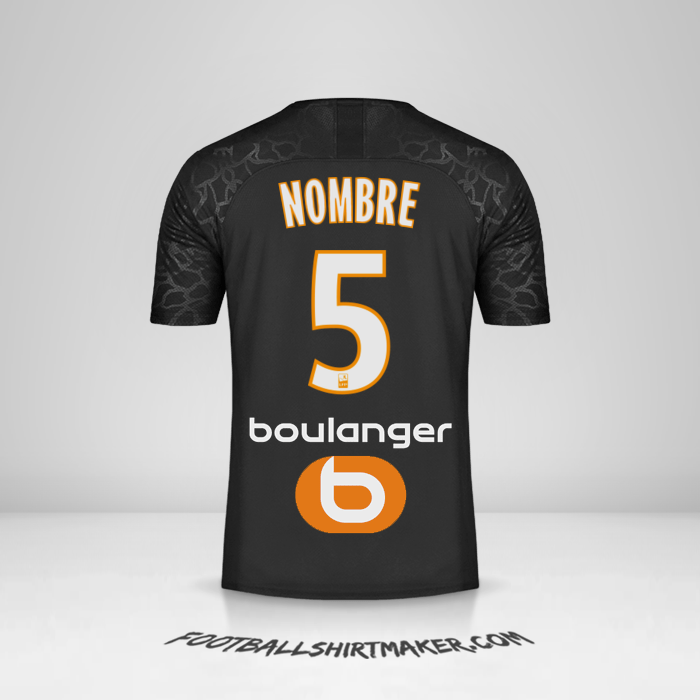 Jersey Olympique de Marseille 2019/20 Tercera -  nombre - 5