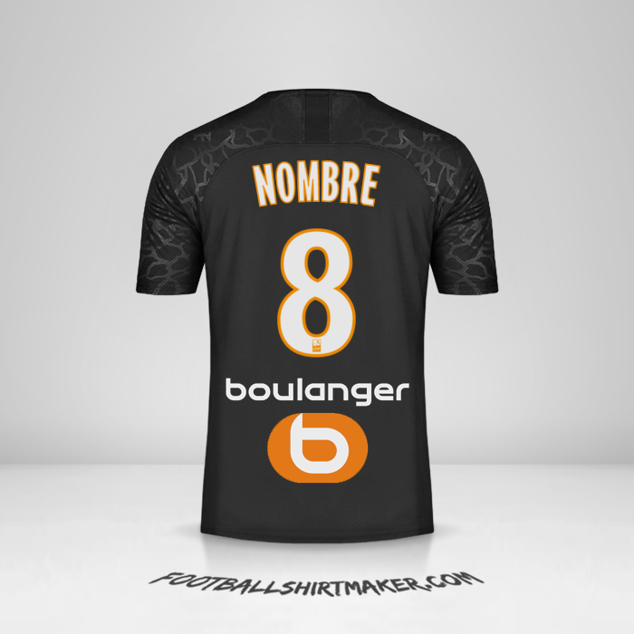 Jersey Olympique de Marseille 2019/20 Tercera -  nombre - 8