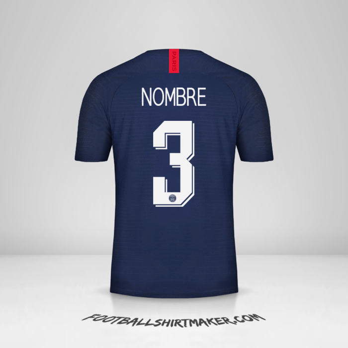 Camiseta Paris Saint Germain Cup 2019/20 -  nombre - 3
