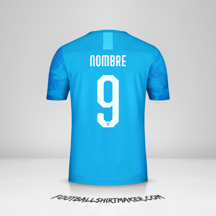 Jersey Valencia CF Cup 2019/20 Tercera -  nombre - 9