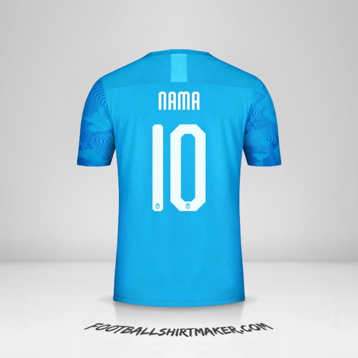 Jersey Valencia CF Cup 2019/20 Ketiga -  nama - 10