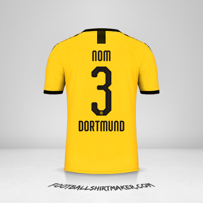 Maillot Borussia Dortmund Cup 2019/20 Domicile -  nom - 3