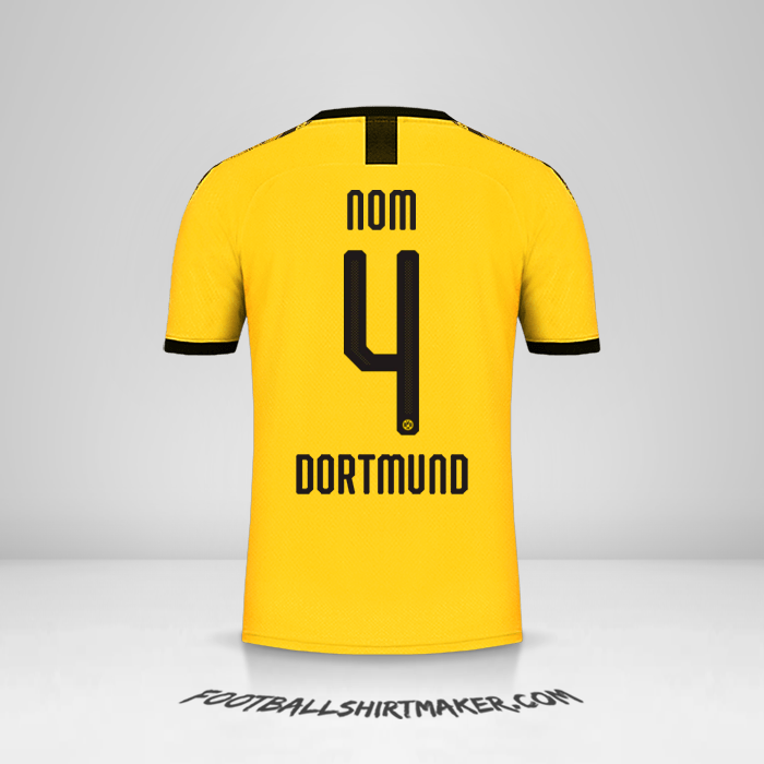 Maillot Borussia Dortmund Cup 2019/20 Domicile -  nom - 4