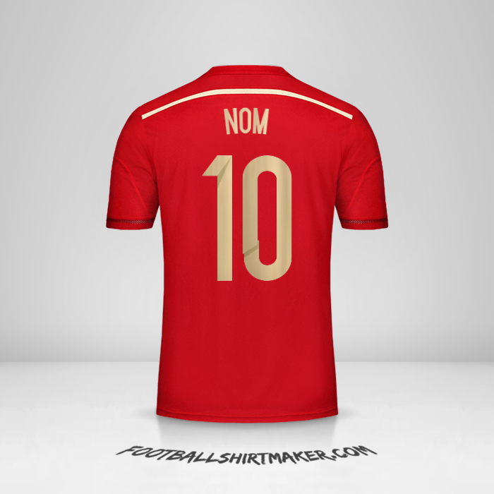 Maillot Espagne 2014 -  nom - 10