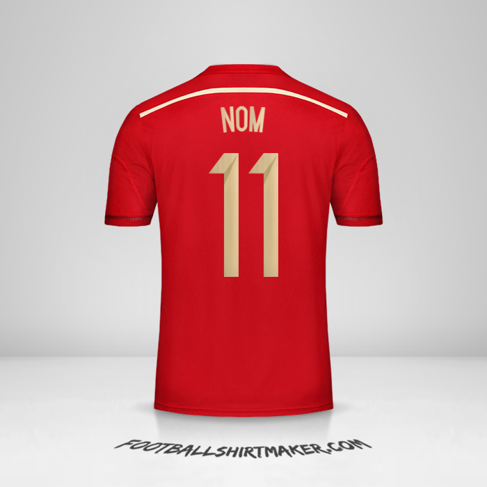Maillot Espagne 2014 -  nom - 11
