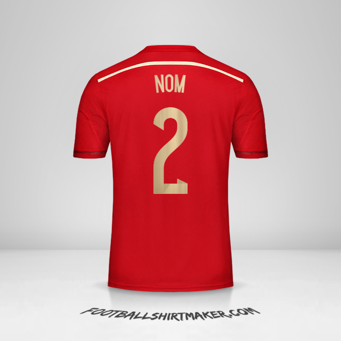 Maillot Espagne 2014 -  nom - 2
