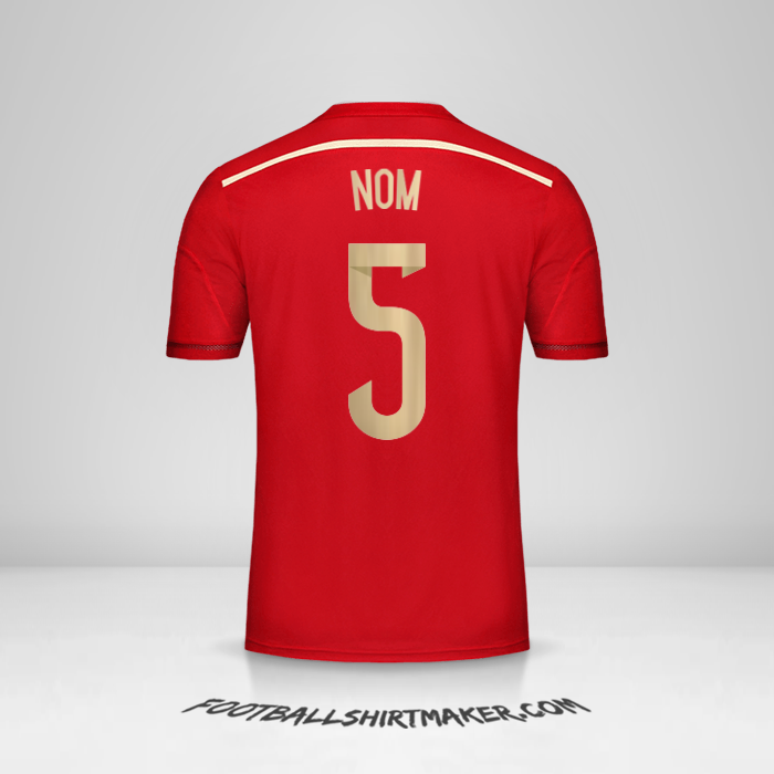 Maillot Espagne 2014 -  nom - 5