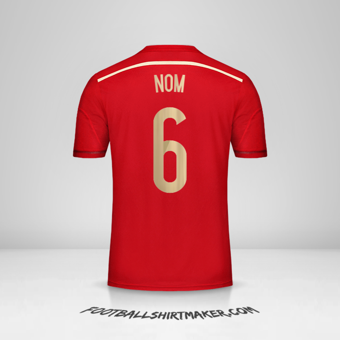 Maillot Espagne 2014 -  nom - 6