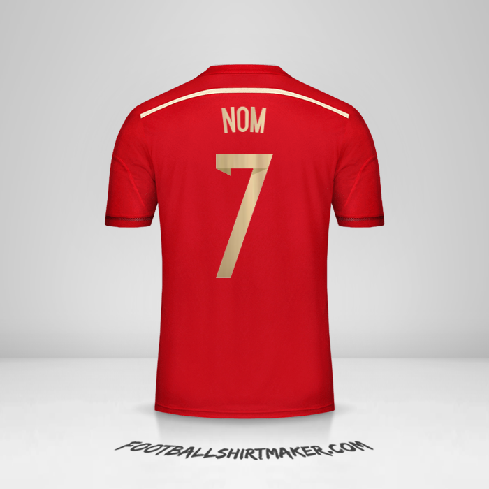 Maillot Espagne 2014 -  nom - 7