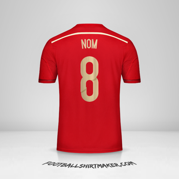 Maillot Espagne 2014 -  nom - 8