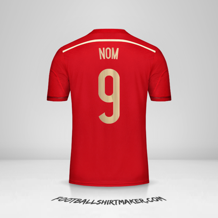Maillot Espagne 2014 -  nom - 9