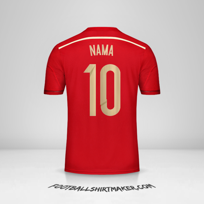 Jersey Spanyol 2014 -  nama - 10