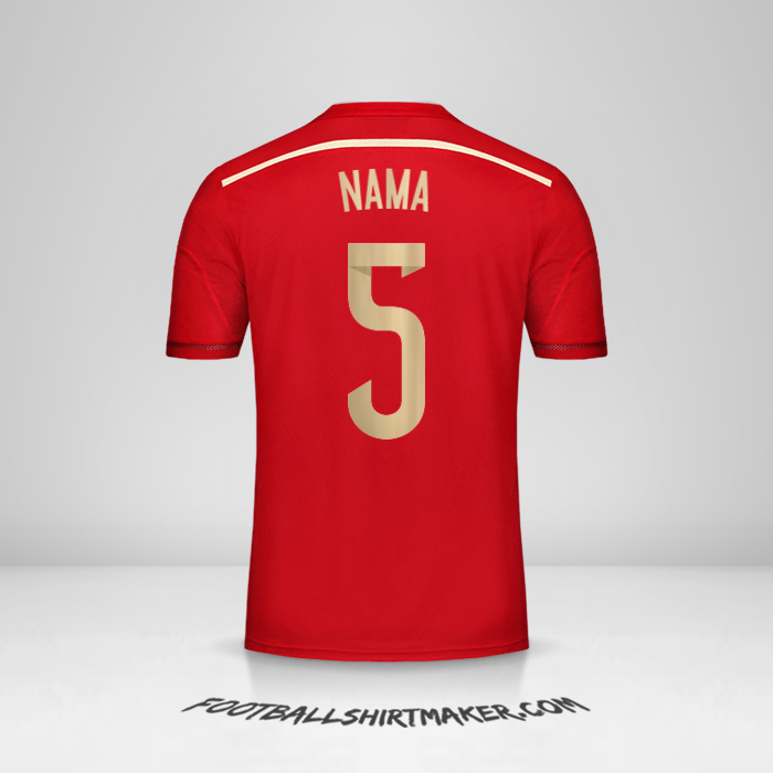 Jersey Spanyol 2014 -  nama - 5