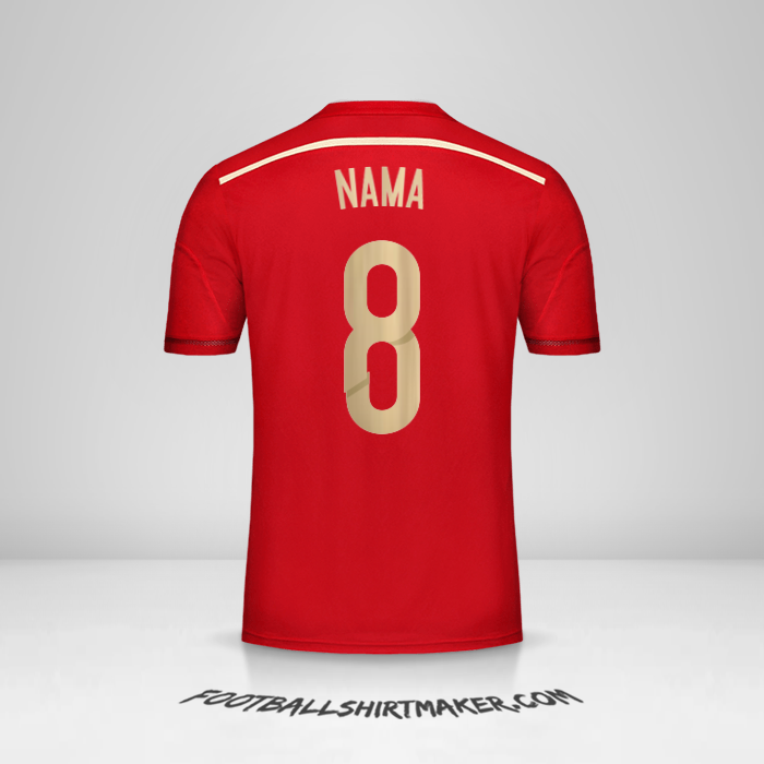 Jersey Spanyol 2014 -  nama - 8