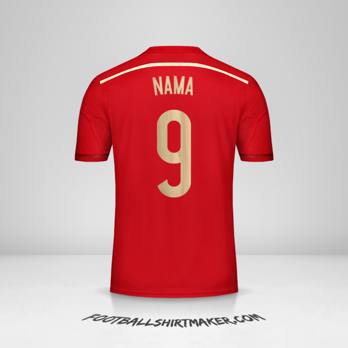 Jersey Spanyol 2014 -  nama - 9