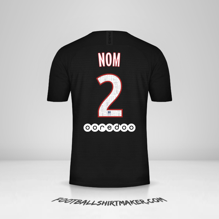 Maillot Paris Saint Germain 2019/20 Quatrième -  nom - 2