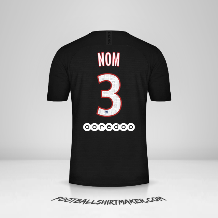 Maillot Paris Saint Germain 2019/20 Quatrième -  nom - 3