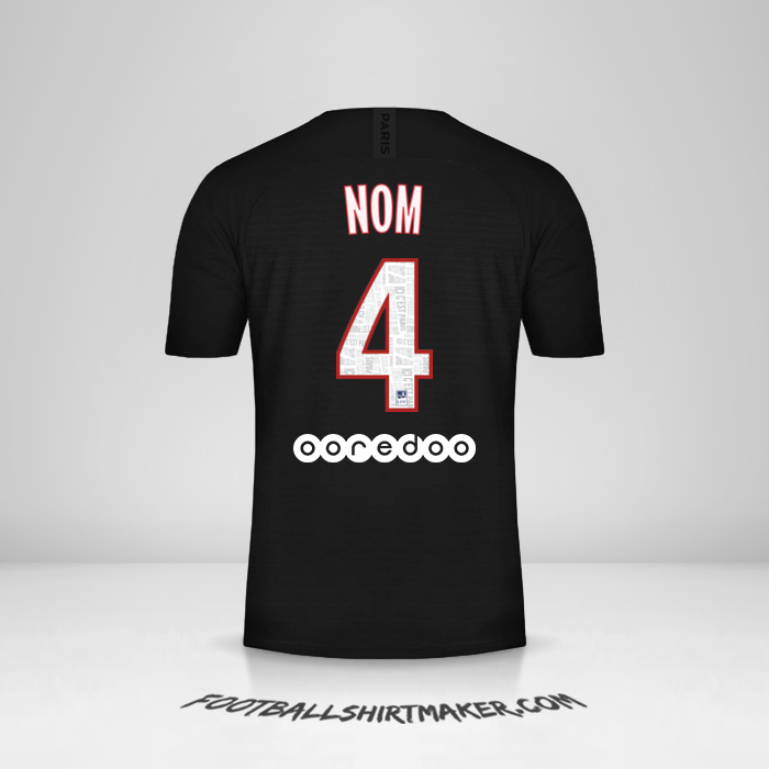 Maillot Paris Saint Germain 2019/20 Quatrième -  nom - 4