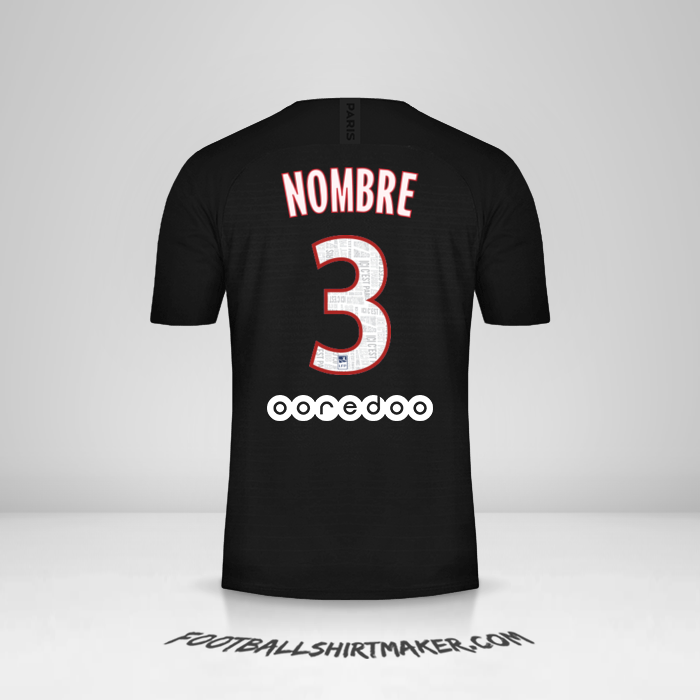 Jersey Paris Saint Germain 2019/20 Cuarta -  nombre - 3