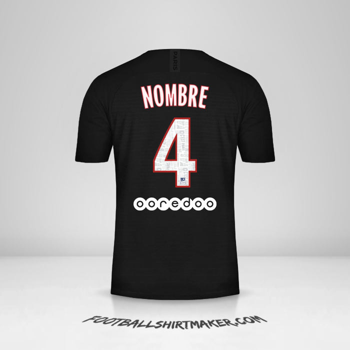 Jersey Paris Saint Germain 2019/20 Cuarta -  nombre - 4