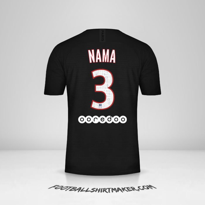 Jersey Paris Saint Germain 2019/20 Keempat -  nama - 3