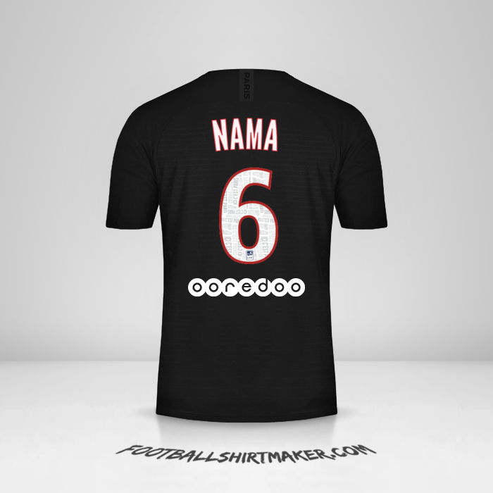 Jersey Paris Saint Germain 2019/20 Keempat -  nama - 6