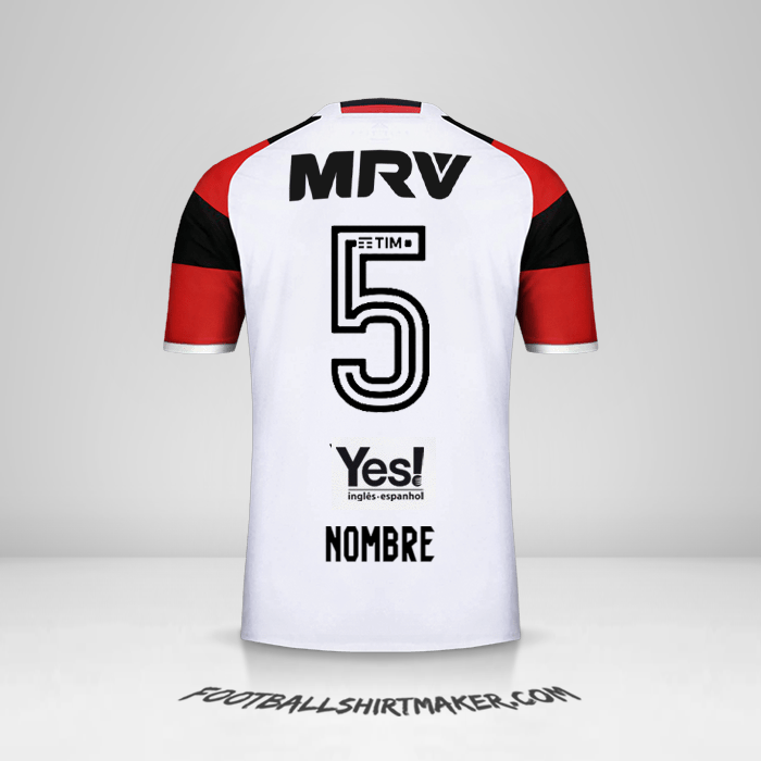 Jersey Flamengo 2016/17 Visita -  nombre - 5