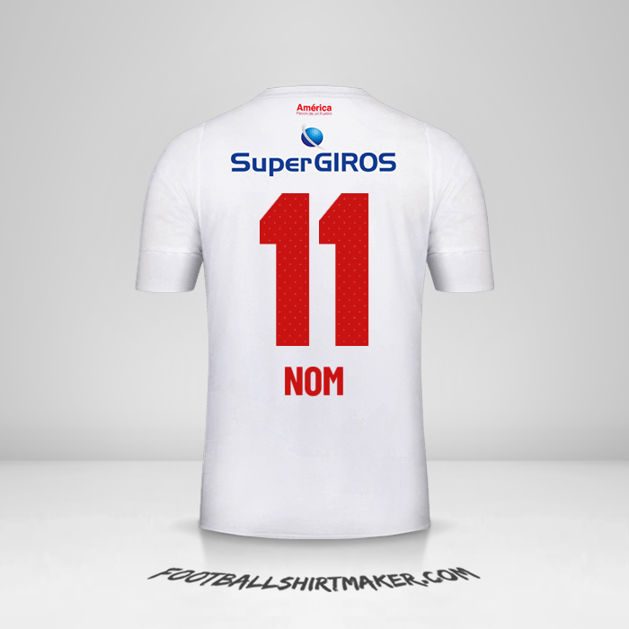 Maillot America de Cali 2019/20 Extérieur -  nom - 11