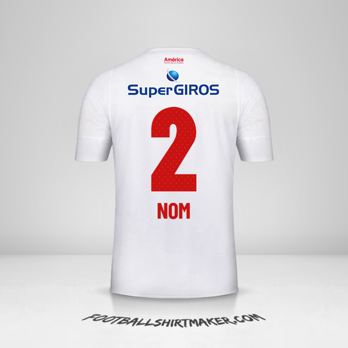 Maillot America de Cali 2019/20 Extérieur -  nom - 2