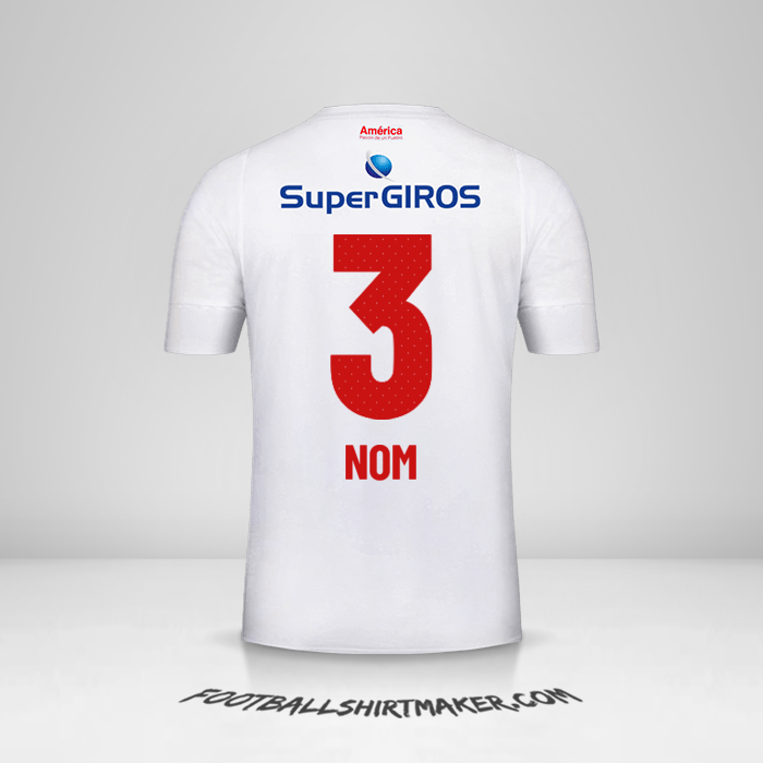 Maillot America de Cali 2019/20 Extérieur -  nom - 3