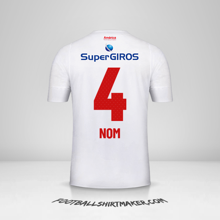 Maillot America de Cali 2019/20 Extérieur -  nom - 4