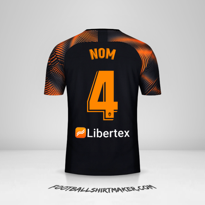 Maillot Valencia CF 2019/20 Extérieur -  nom - 4