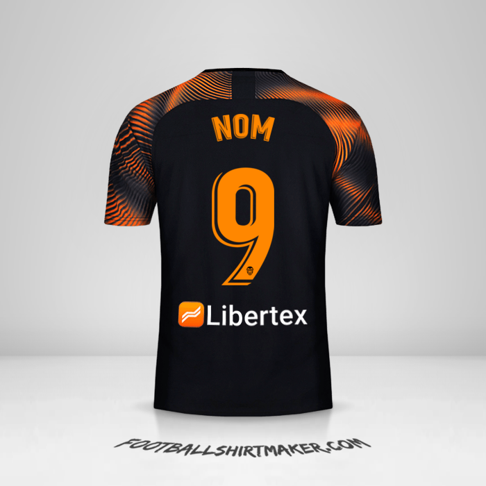 Maillot Valencia CF 2019/20 Extérieur -  nom - 9