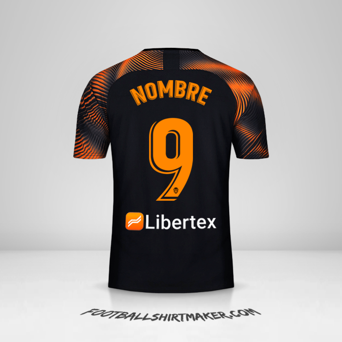 Jersey Valencia CF 2019/20 Visita -  nombre - 9