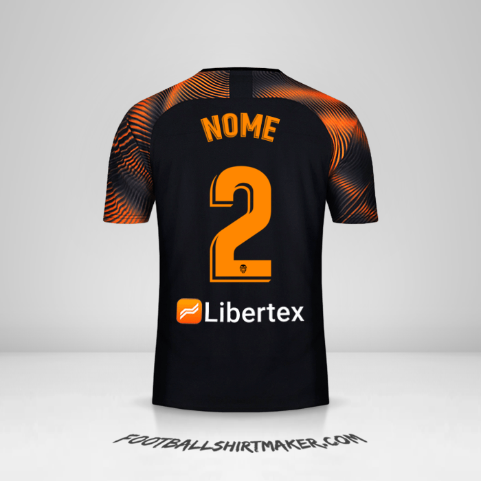 Maglia Valencia CF 2019/20 Seconda -  nome - 2