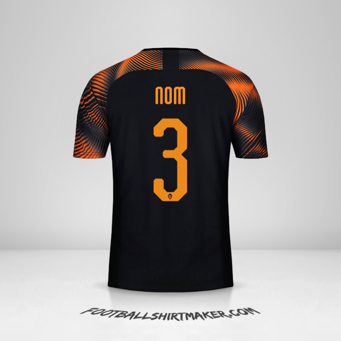 Maillot Valencia CF Cup 2019/20 Extérieur -  nom - 3