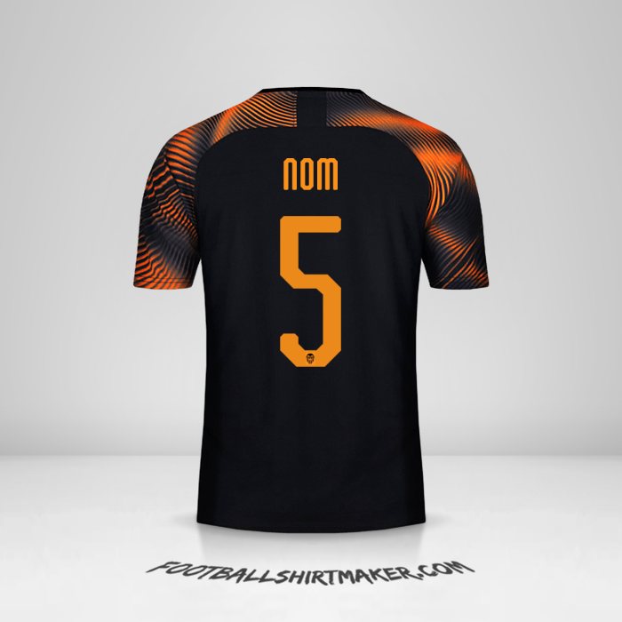 Maillot Valencia CF Cup 2019/20 Extérieur -  nom - 5
