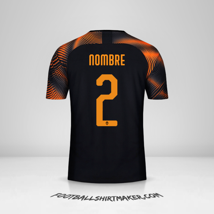 Jersey Valencia CF Cup 2019/20 Visita -  nombre - 2