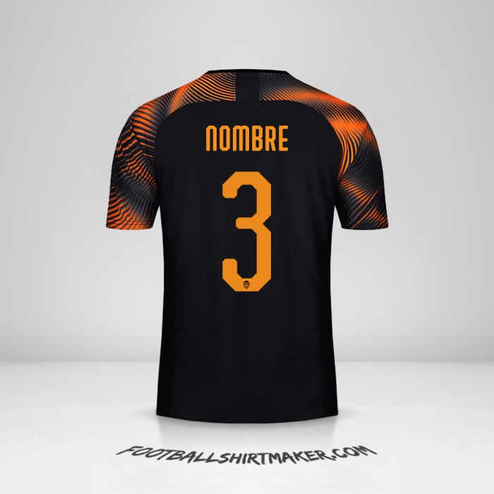 Camiseta Valencia CF Cup 2019/20 Visita -  nombre - 3