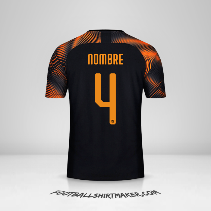 Jersey Valencia CF Cup 2019/20 Visita -  nombre - 4
